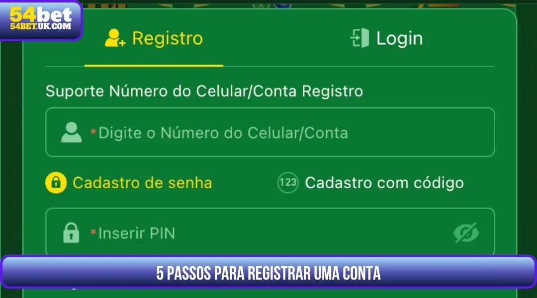 5 passos para criar uma conta