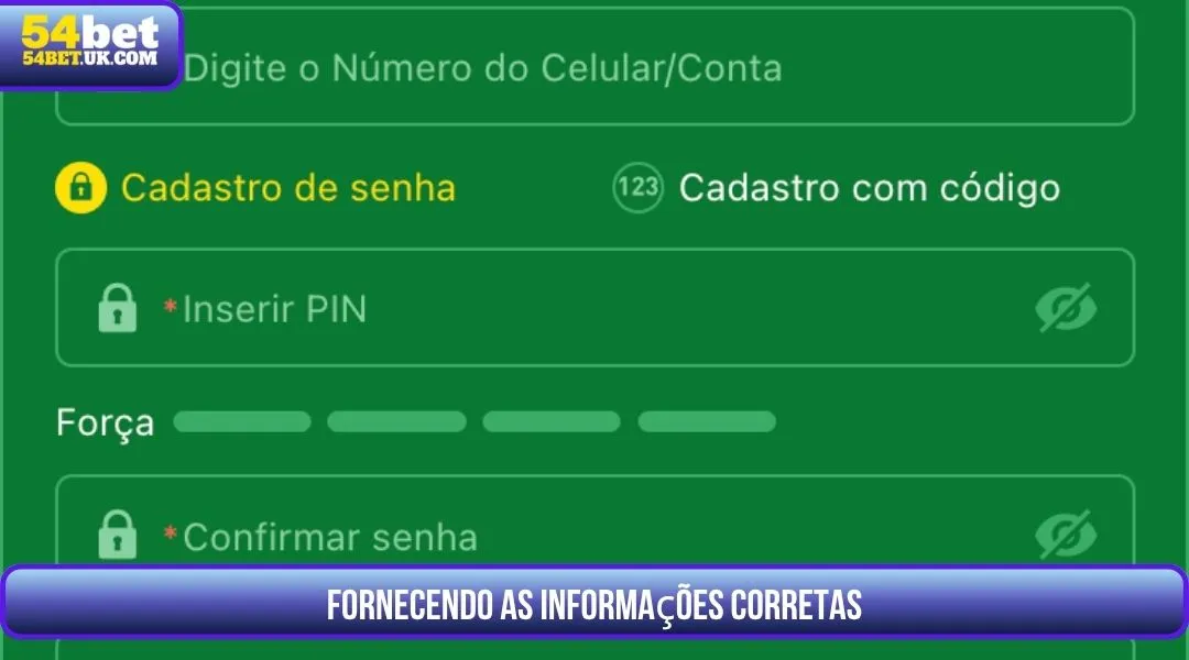 Forneça informações corretas