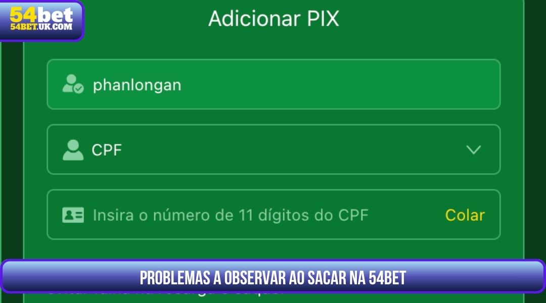 Problemas a Observar ao Sacar na 54BET