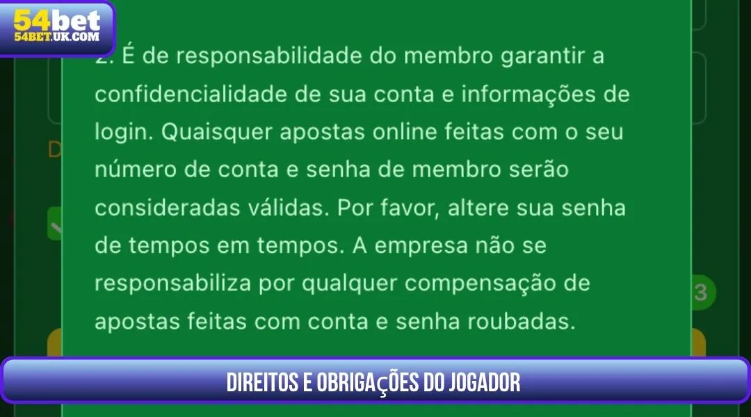 Direitos e Obrigações do Jogador