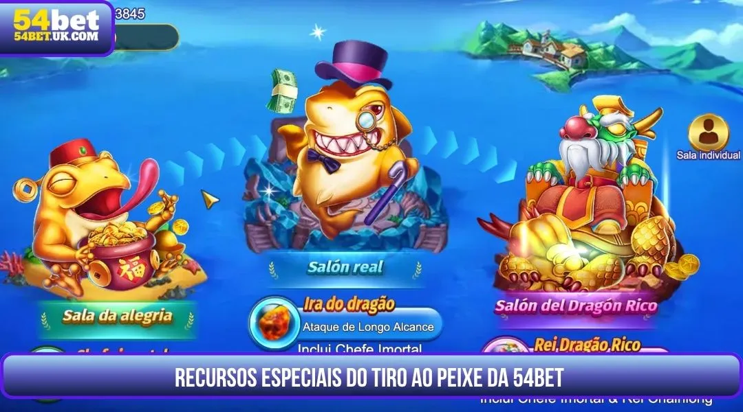 Recursos especiais do tiro ao peixe da 54BET