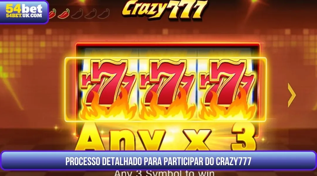 Processo detalhado para participar do Crazy777